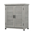 Potting Bench With Storage Cabinet And Metal Table Top For Outdoor