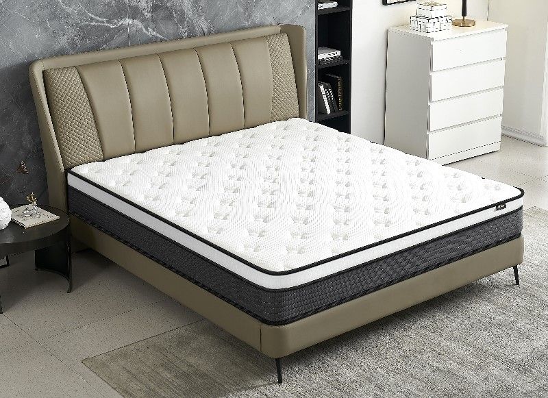10" Twin Hybrid Mattress A Box, Pillow Top Bed Cushion With Breathable And Hypoallergenic Design, Medium Firm For Lumbar Support - White / Gray
