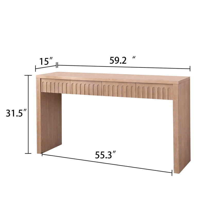 Modern Console Table With 4 Drawers, Entryway Table
