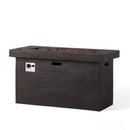 Custer - Rectangular Fire Pit 50, 000 Btu Magnesium Oxide - Brown