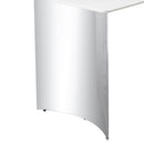 Modern minimalist dining table. The white imitation marble glass desktop is equipped with silver metal legs. Suitable for restaurants and living rooms  71" *39.3" *29.5"  DT-69