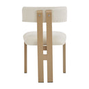 Modern Upholstered Armless Dining Chairs With Metal Legs