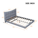 Full Size Upholstered Platform Bed With LED Lights, USB Ports And Outlets - Gray