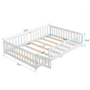 Solid Wood Floor Bed With Door And Fence For Children