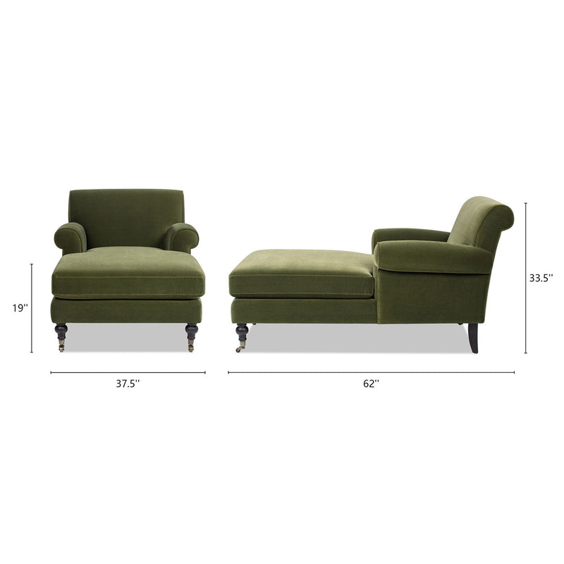 Alana Lawson - Chaise Lounge Chair - Olive Green