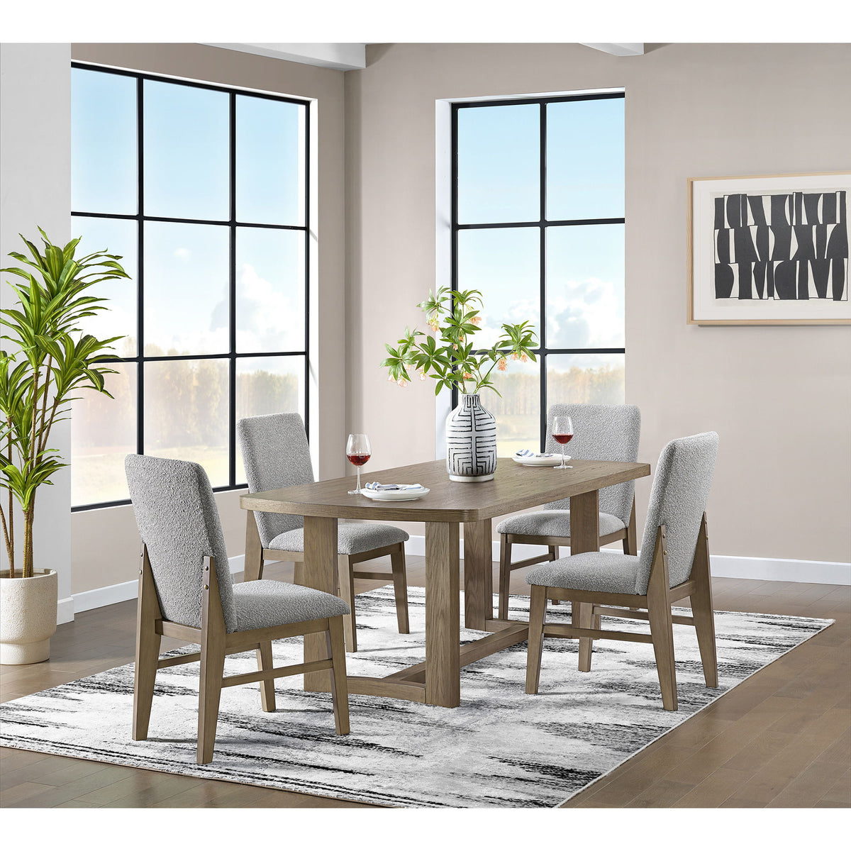Portland Rectangular Dining Table in Black by Elements International, view 9