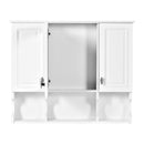 Wall Mounted Bathroom Medicine Wall Cabinet With Mirror & Open Shelves
