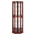 6 Shelf Corner Curio Display Cabinet With Lights, Mirrors And Adjustable Shelves (E26 Light Bulb Not Included)