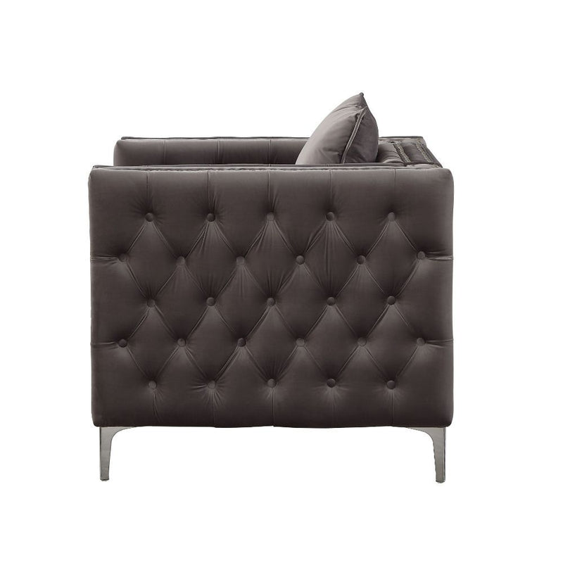 Gillian II - Chair - Dark Gray Velvet - Atlantic Fine Furniture Inc