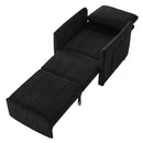 Upholstered Convertible Sleeper Sofa With 5 Position Backrest, Side Pockets, Storage