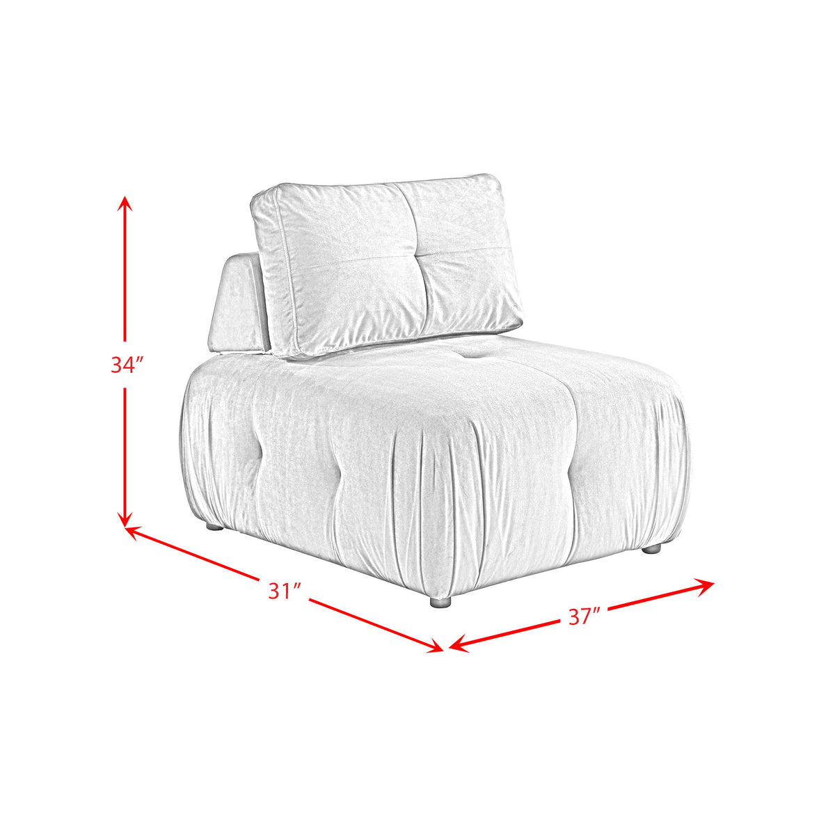 Nahla Modular Chair in Beige by Elements International, view 11