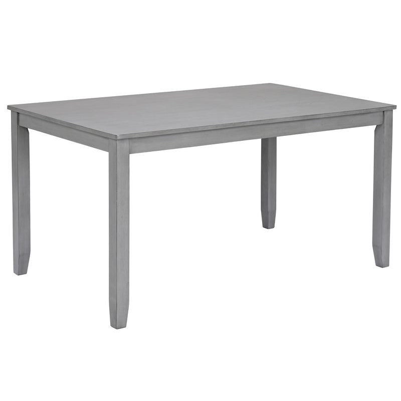 6 Pieces Kitchen Dining Set, Rectangular Wooden Dining Table With 4 Upholstered Chairs And A Bench
