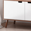 Modern 2 Door Cabinet End Table - White / Walnut