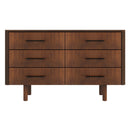 Logan - Mid-Century Modern Dresser With 6 Drawers - Brown