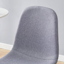 Luxury Simple Chair Linen Cotton High Resilience Dining Chair With Black Metal Legs (Set of 4) - Light Gray