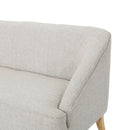 Modern Fabric Loveseat With Sloped Armrests For Living Room - Beige