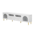 Retro TV Stand With 6 Metal Legs, 2 Cabinets, 4 Drawers And Anti-Tip Device