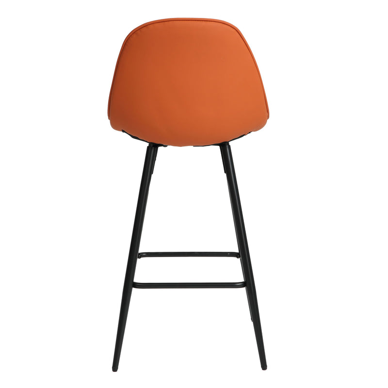 Modern Metal Counter Height Bar Stools With Back And Footrest (Set of 2)