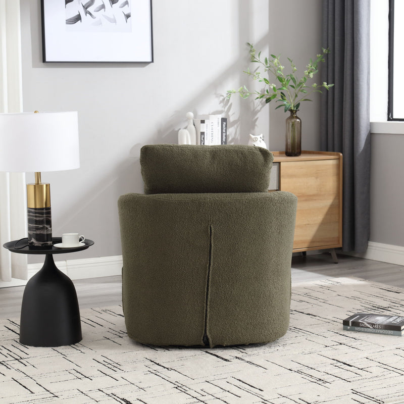 Modern Barrel Comfy Round Accent Sofa Chair, 360 Degree Swivel