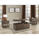 Jax - 3 Piece Occasional Table Set (Lift Top Coffee & Two End Tables) - Cherry