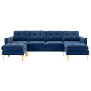 Modern L - Shape Convertible Sectional Sofa With Movable Ottoman