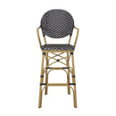 Outdoor Wicker And Aluminum French Barstools (Set of 2)