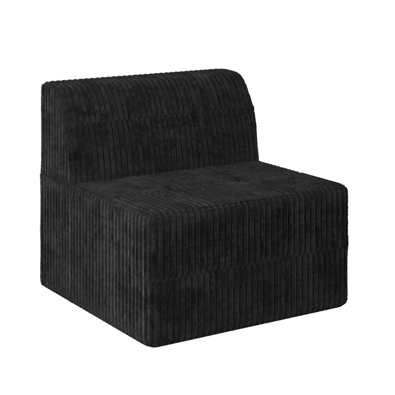 Modern Minimalist L Shape Modular Sectional Sofa, Sleeper Corduroy Couch
