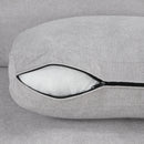 Upholstered 3 Seater Curved Sofa With Printed Pillows Chenille