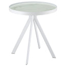 Briggs - Round Marble Printed Glass Top End Side Table