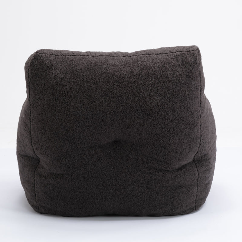 Soft Teddy Fabric Tufted Foam Bean Bag Chair With Teddy Fabric