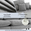 L Shaped Convertible Sectional Sofa 4 Seat Tufted Couch Set With Two Tone Adjust Legs Cloud Movable Ottoman