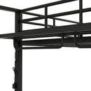 Bunk Bed With Storage Mesh Shelves, Clothes Hooks, LED Light