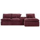 Cloud Sectional Sofa With Double Layer Cushion And Side Pockets, Free-Combined