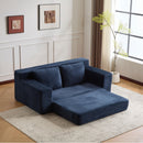 Loveseat Sofa, Comfortable Deep Seat Sofa Bed, Modern Small Corduroy Couch For Living Room Bedroom,Reversible Cushion With Pillows,No Assembly Required, Dark Blue