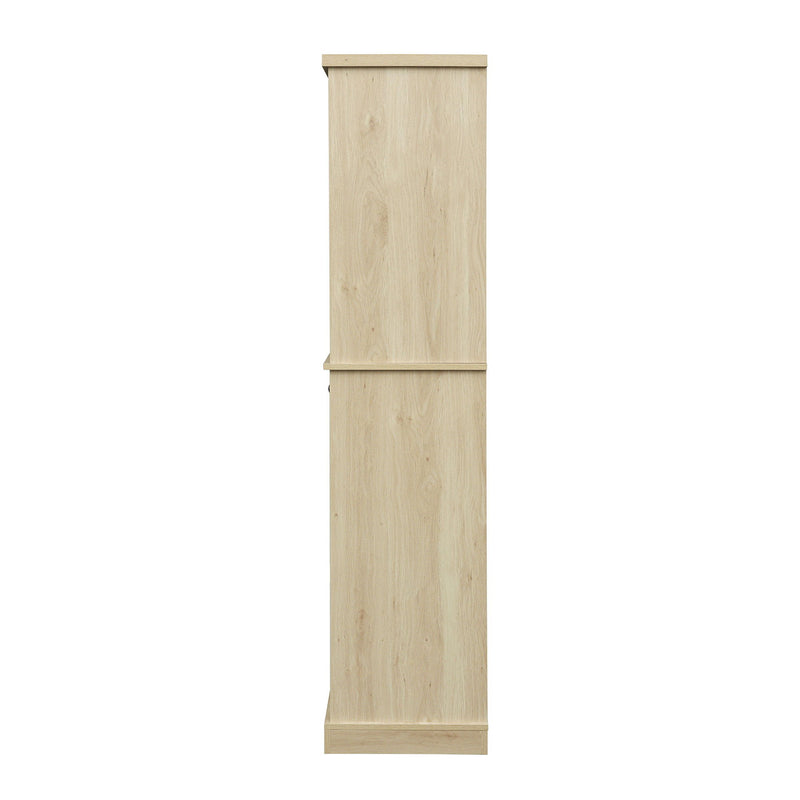 4 Door Storage Cabinet With 1 Drawer And 4 Adjustable Inner Shelves - Natural