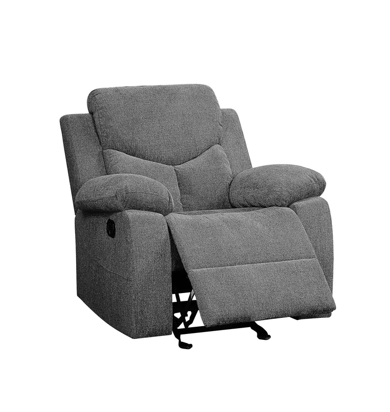 Kalen - Chenille 3 Piece Recliner Living Room Set - Gray