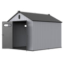 Resin Plastic Storage Shed For Backyard Garden With Spire Tool Storage
