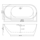 Glossy Freestanding Bathtub With Chrome Pop Up Drain