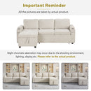 Convertible L Shaped Sofa Couch With Storage, Cup Holders, USB Ports