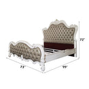 Versailles II - Queen Bed - Vintage Gray PU & Bone White Finsih - Atlantic Fine Furniture Inc