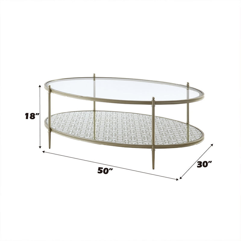 Zaba - Coffee Table - Glass Top & Champagne