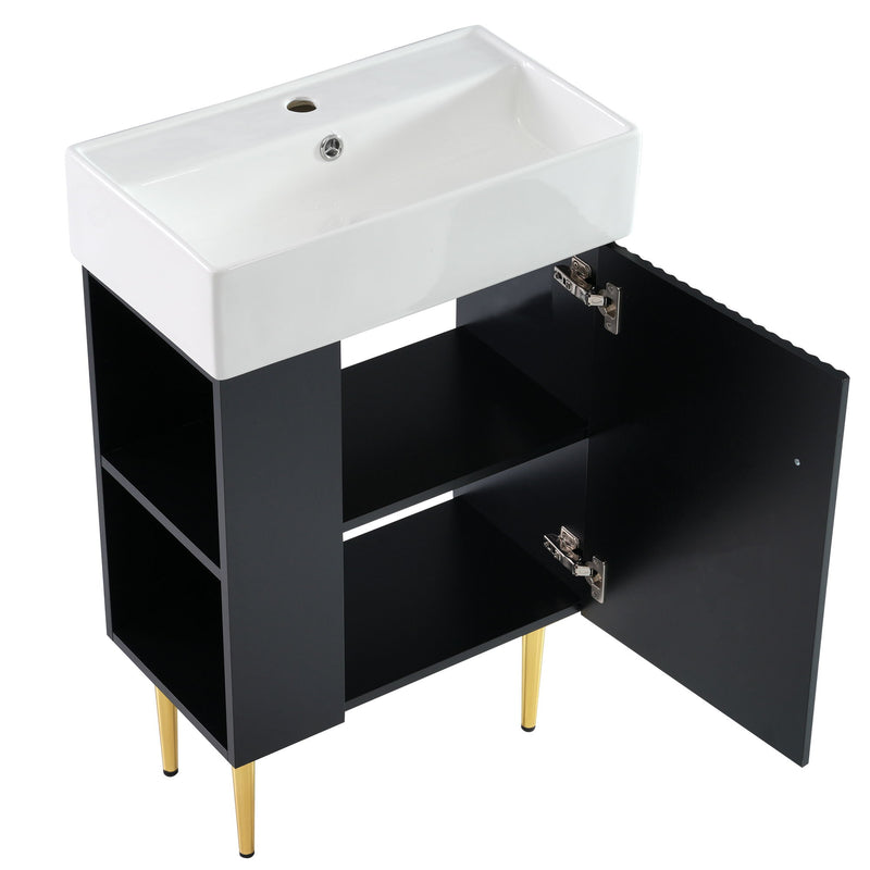 Bathroom Vanity, Combo Cabinet, Bathroom Storage Cabinet, Single Ceramic Sink