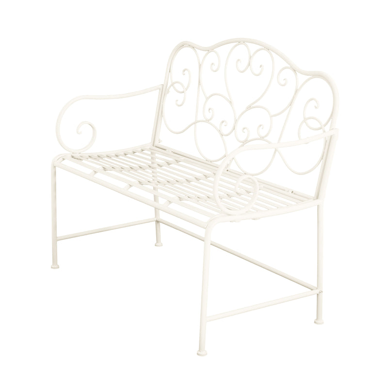 Sunnydaze - Outdoor Garden Bench - Matte White