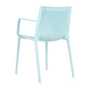 4 Piece Stackable Single Chairs With Vertical Stripe Design For All Weather