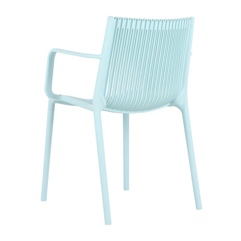 4 Piece Stackable Single Chairs With Vertical Stripe Design For All Weather