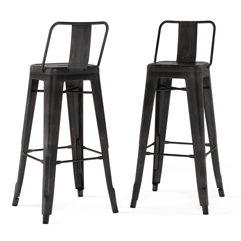 Rayne - Curved Back Metal Stool (Set of 2)