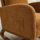 High Back Glider Rocking Chair With Retractable Footrest And Rubber Wood Legs