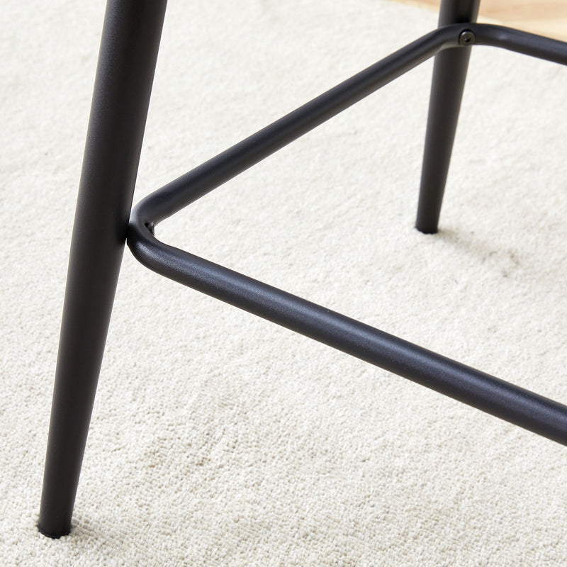 Modern Black Pu Bar Chair Rounded Backrest (Set of 2)