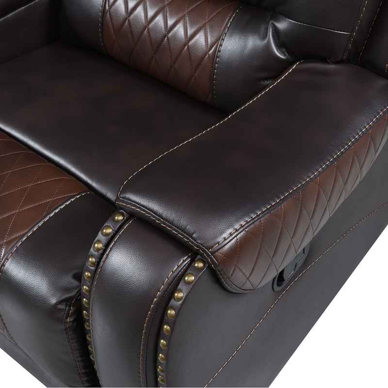 Manual Reclining Sectional Sofa Set, L Shaped Symmetrical Motion Sofa Corner Couch Sets With Storage Boxes, 4 Cup Holders And LED Light Strip For Living Room