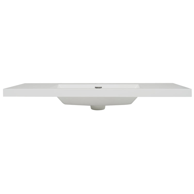 Vanity Top With 3 Faucet Holes, Rectangular Basin For Bathroom - White